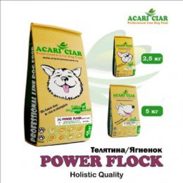 Acari ciar. Power Flock Телятина/Ягненок. Medium. 25 кг