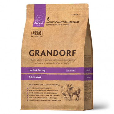 GRANDORF DOG Lamb&Turkey MAXI (ягнёнок с индейкой для собак крупных пород) 10 кг.
