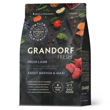 GRANDORF Fresh Dog Adult MED&MAXI Lamb&Sweet Potato (Свежее мясо ягненка с бататом для собак средних и крупных пород) 10 кг
