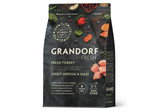 GRANDORF Fresh Dog Adult Med&Maxi Turkey&Sweet Potato (Свежее мясо индейки с бататом для собак средних и крупных пород) 10 кг