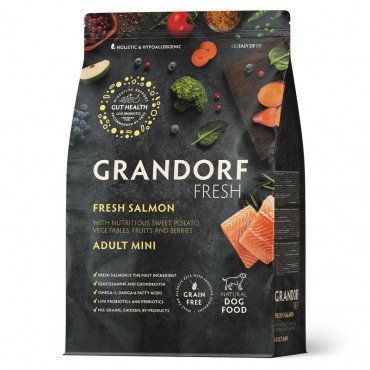GRANDORF Fresh Dog Adult MINI Salmon&Sweet Potato (Свежее филе лосося с бататом для собак мелких пород) 3 кг