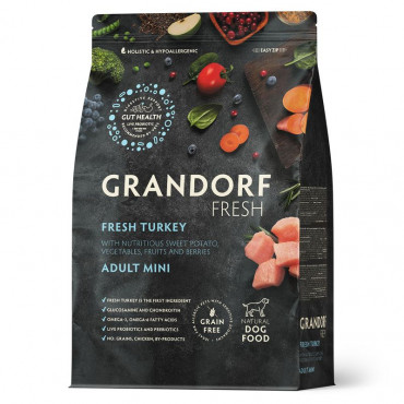 GRANDORF Fresh Dog Adult MINI Turkey&Sweet Potato (Свежее мясо индейки с бататом для собак мелких пород) 3 кг