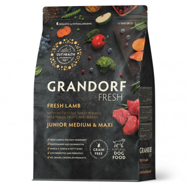 GRANDORF Fresh DOG JUNIOR MED&MAXI Lamb&Sweet Potato (Свежее мясо ягненка с бататом для юниоров средних и крупных пород) 10 кг