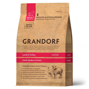 GRANDORF DOG Lamb&Turkey MED&MAXI (ягнёнок с индейкой для собак средних и крупных пород)  10 кг.