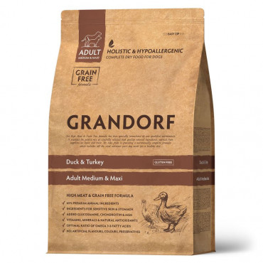 GRANDORF DOG Duck&Turkey MED&MAXI (утка с индейкой для собак средних и крупных пород) 10 кг.