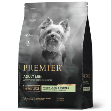 Premier Dog Lamb&Turkey ADULT Mini. Свежее мясо ягненка с индейкой для собак мелких пород. 3 кг