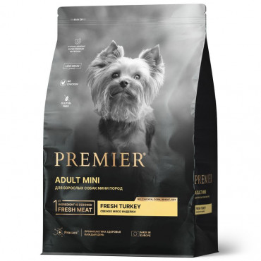 Premier Dog Turkey ADULT Mini. Свежее мясо индейки для собак мелких пород. 3 кг