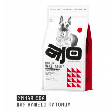 AJO Dog Maxi Adult Для взрослых собак крупных пород c гречкой. 12 кг