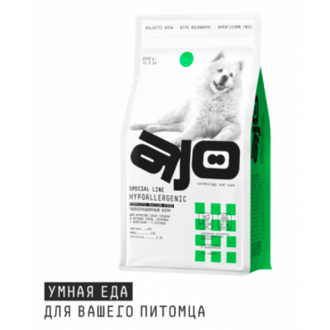 AJO Dog Hypoallergenic Для взрослых собак средних и крупных пород, склонных к аллергиям c гречкой.12 кг